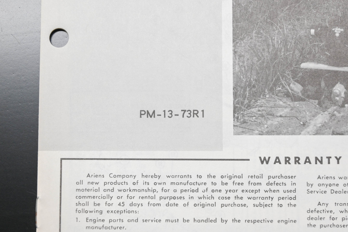 Ariens PM-13-73R1 Jet Rotary Tiller Parts Manual