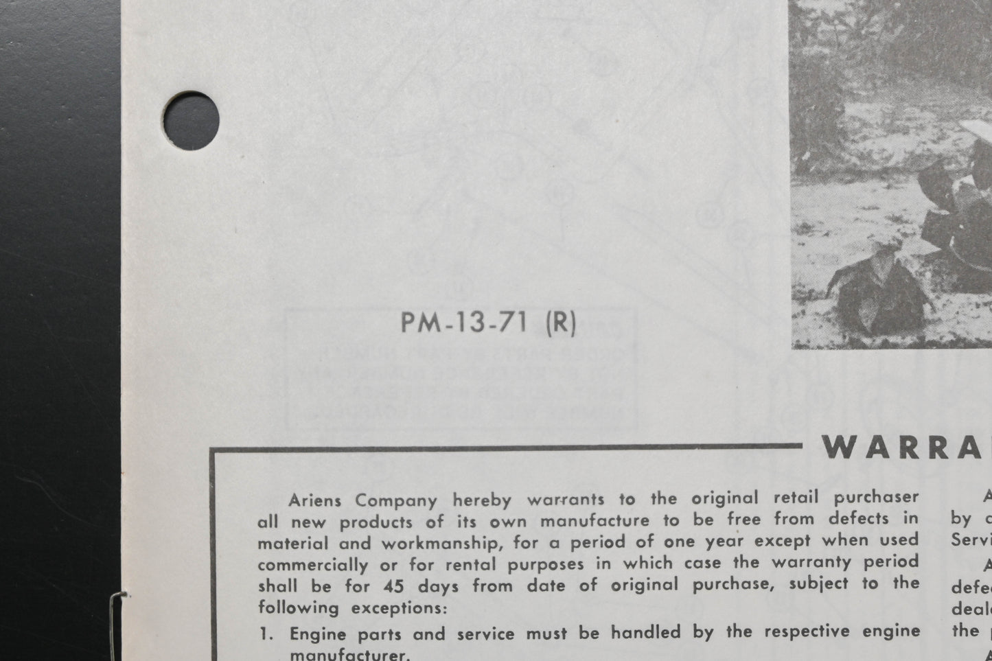 Ariens PM-13-71 Jet Rotary Tiller Parts Manual