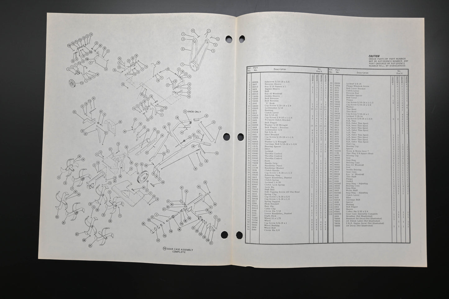 Ariens PM-13-70 Jet Rotary Tiller Parts Manual