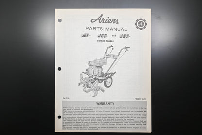 Ariens PM-3 R Jet Rotary Tiller Parts Manual