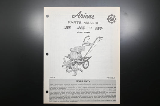 Ariens PM-3 R Jet Rotary Tiller Parts Manual
