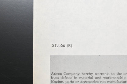 Ariens STJ-66 Jet Rotary Tiller Parts Manual