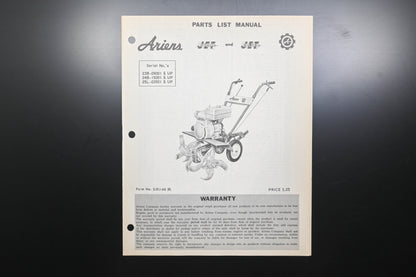 Ariens SJDJ-66 Super & Deluxe Jet Rotary Tillers Parts Manual