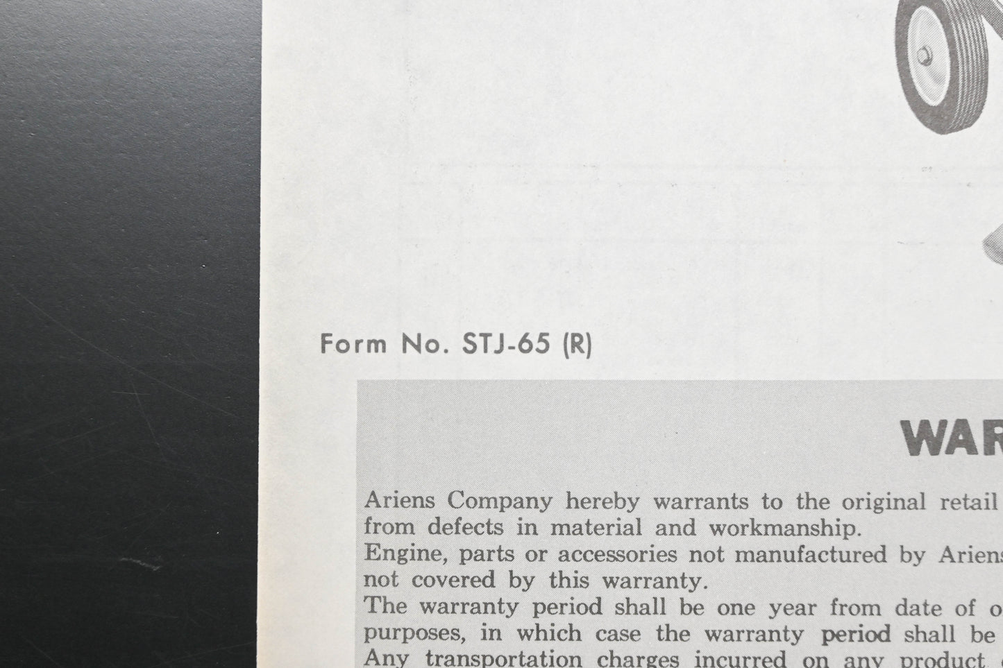 Ariens STJ-65 Jet Rotary Tiller Parts Manual