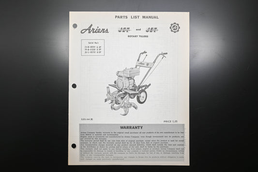Ariens SJDJ-64 Jet Rotary Tiller Parts Manual