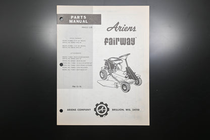 Ariens PM-12-76 Fairway Lawn Mower Parts Manual