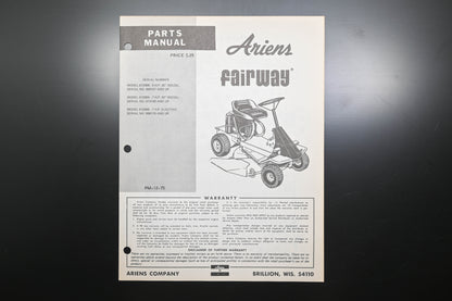 Ariens PM-12-75 Fairway Lawn Mower Parts Manual