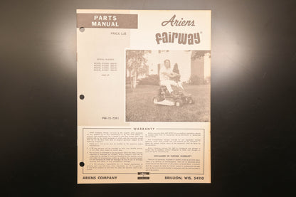 Ariens PM-15-73R1 Fairway Lawn Mower Parts Manual