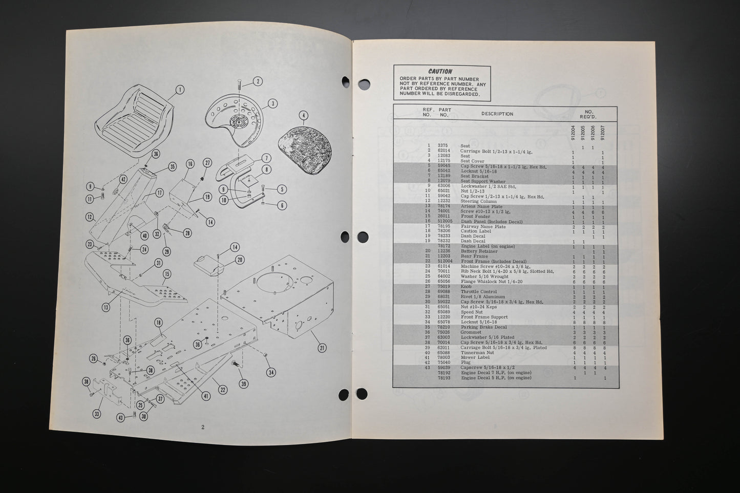 Ariens PM-15-73R1 Fairway Lawn Mower Parts Manual