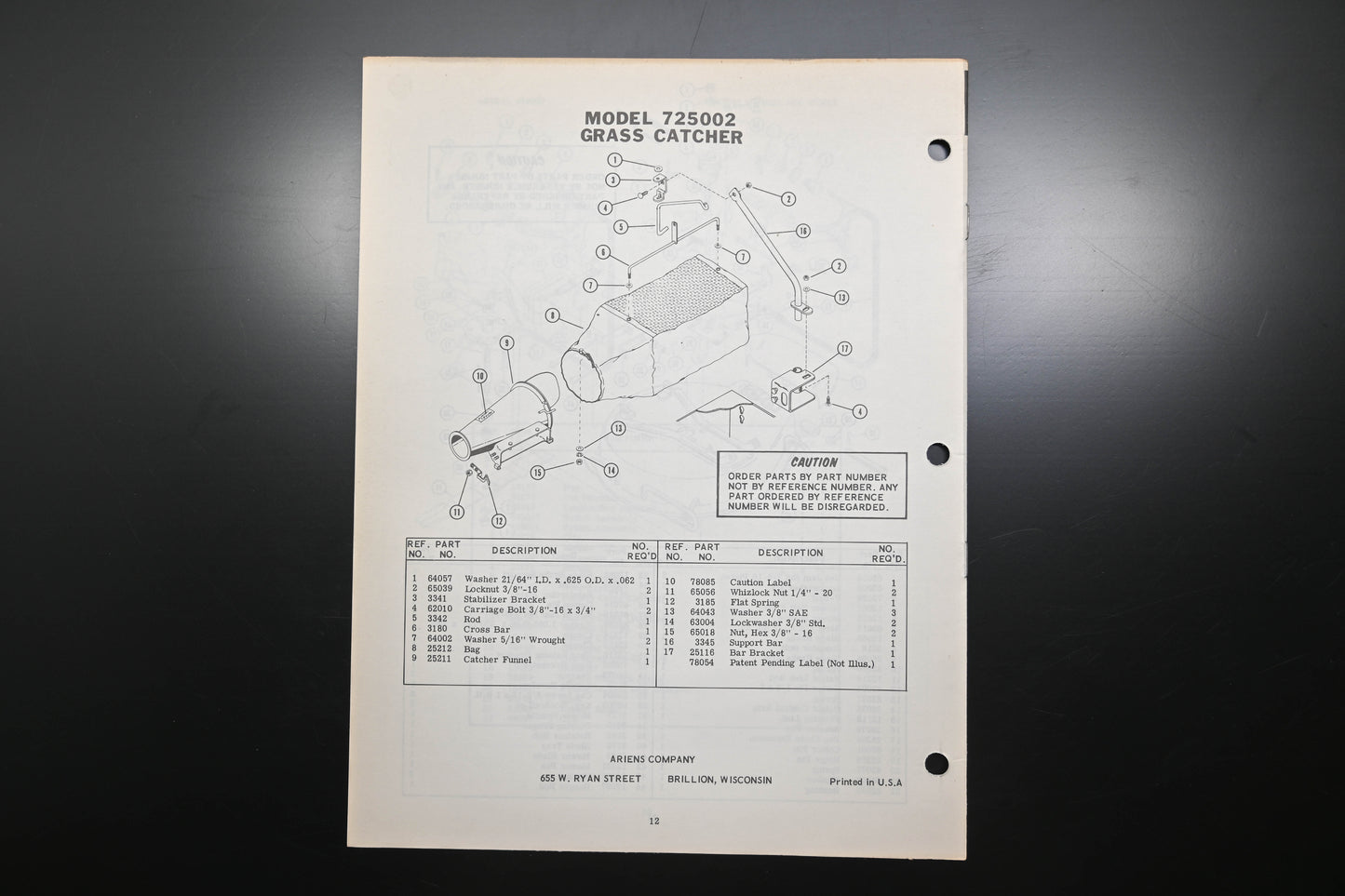 Ariens PM-15-72R1 Fairway Lawn Mower Parts Manual