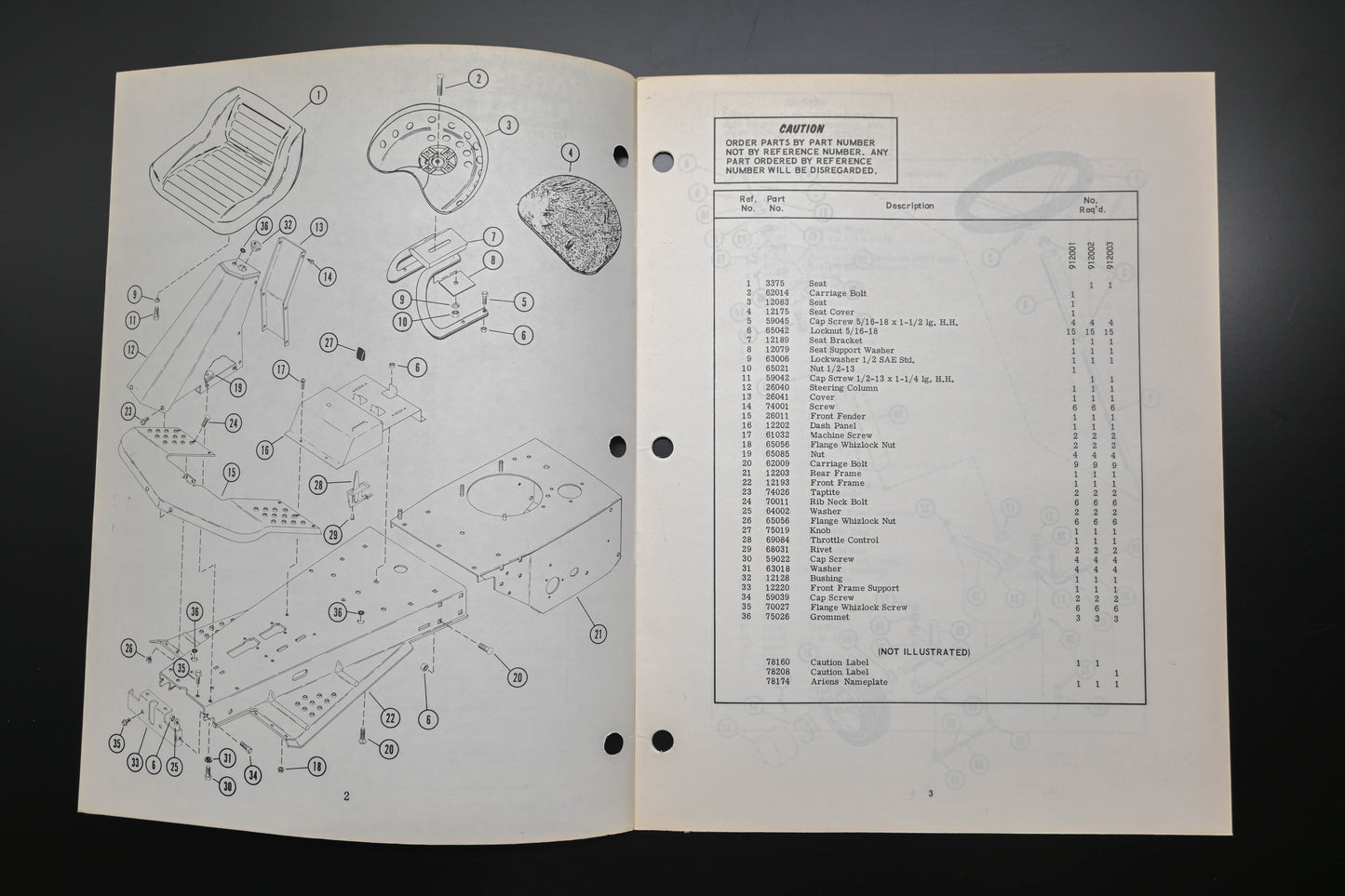 Ariens PM-15-72R1 Fairway Lawn Mower Parts Manual