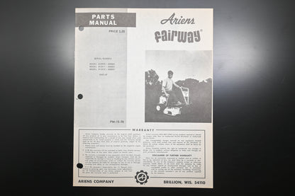 Ariens PM-15-70 Fairway Lawn Mower Parts Manual