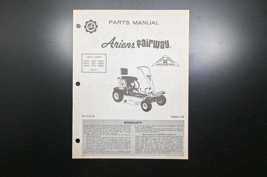 Ariens PM-15-69 R Fairway Lawn Mower Parts Manual