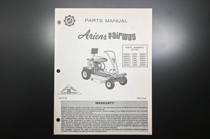 Ariens PM-15 R Fairway Lawn Mower Parts Manual