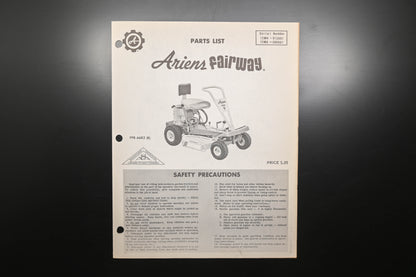 Ariens FPB-66R2 R Fairway Lawn Mower Parts Manual