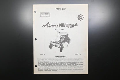 Ariens FPB-65 R Fairway 4 Lawn Mower Parts Manual