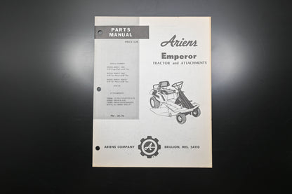 Ariens PM-25-76 Emperor Tractor & Attachments Parts Manual