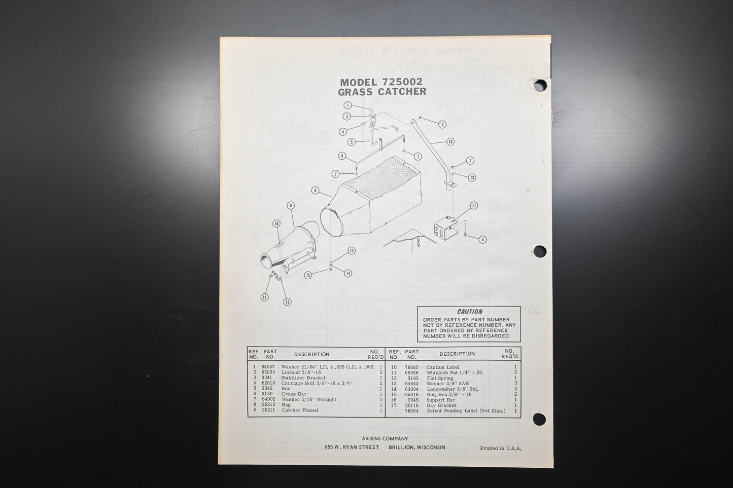 Ariens PM-25-72 Emperor Tractor & Attachments Parts Manual