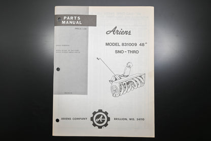 Ariens PM-31S-76 831009 48" Sno-Thro Parts Manual