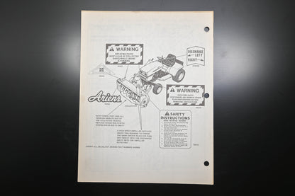 Ariens PM-31S-76 831009 48" Sno-Thro Parts Manual
