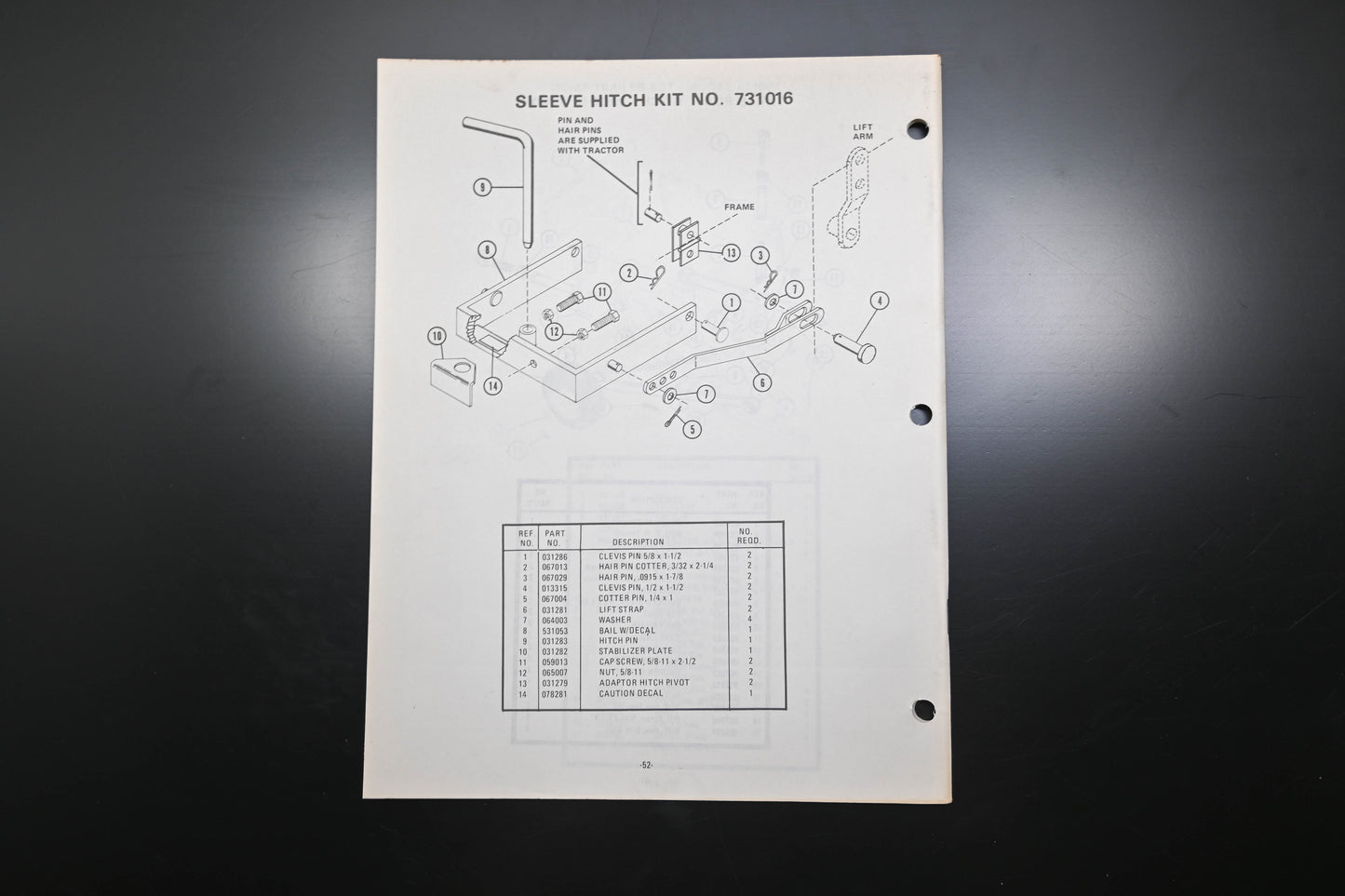 Ariens PM-31-76 10-16HP Garden Tractors Parts Manual