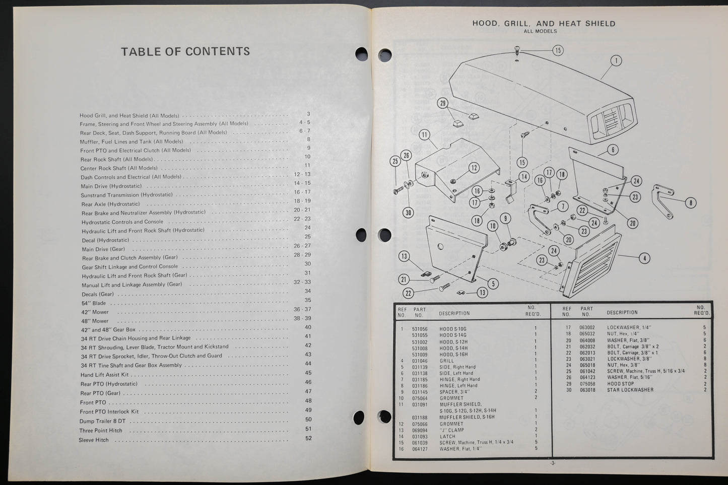 Ariens PM-31-76 10-16HP Garden Tractors Parts Manual