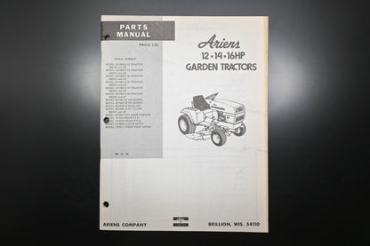 Ariens PM-31-75 12-16HP Garden Tractors Parts Manual