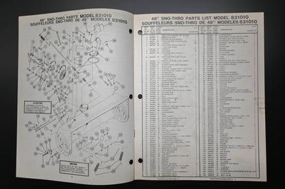 Ariens PM-31S-77 831010 48" Sno-Thro Parts Manual