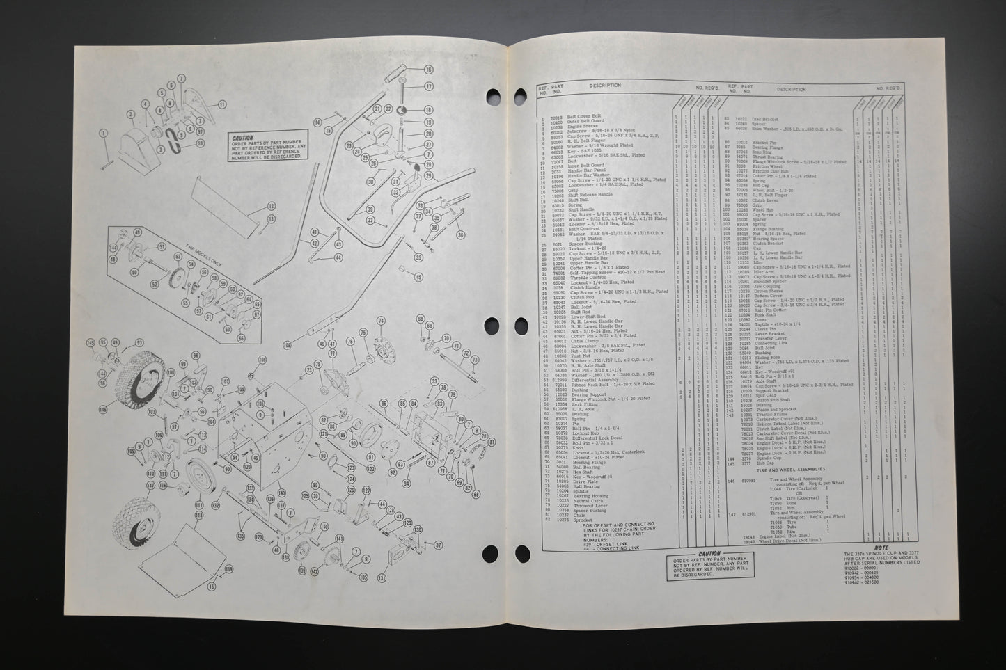 Ariens PM-8-71 (R) 5-7 HP Tractor & Sno-Thro Attachment Parts Manual