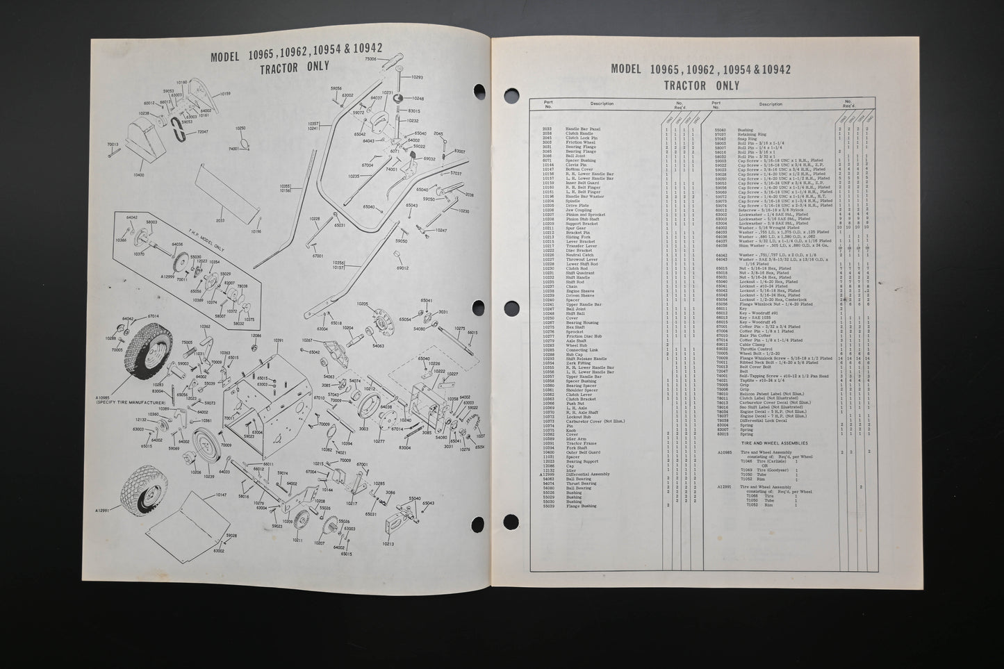 Ariens PM-8-69 (R) Tractor & Sno-Thro Attachment Parts Manual