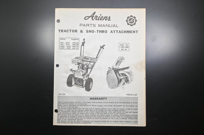 Ariens PM-2 (R) Tractor & Sno-Thro Attachment Parts Manual