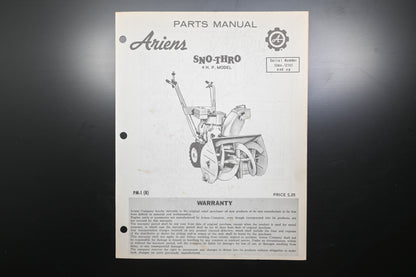 Ariens PM-1 (R) 4 HP Sno-Thro Parts Manual