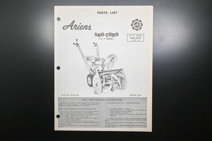Ariens ST4-66 (R) 4 HP Sno-Thro Parts Manual