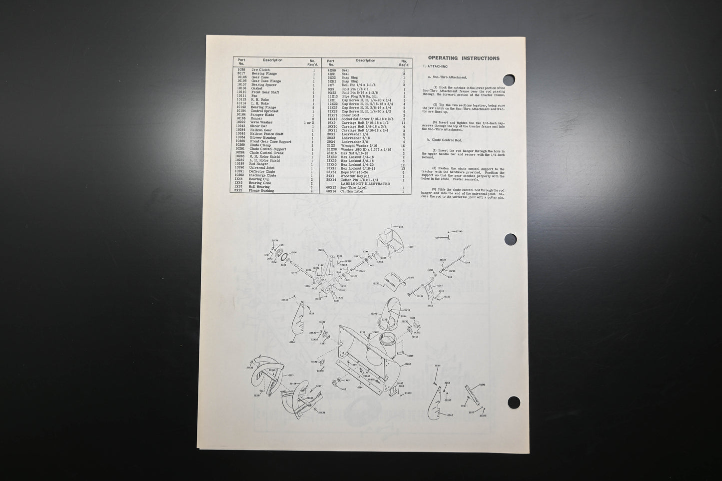 Ariens TIP-64-R (R) 6 HP Tractor & Sno-Thro Attachment Parts Manual