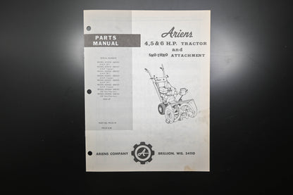 Ariens PM-22-75 4-6 HP Tractor & Sno-Thro Attachment Parts Manual