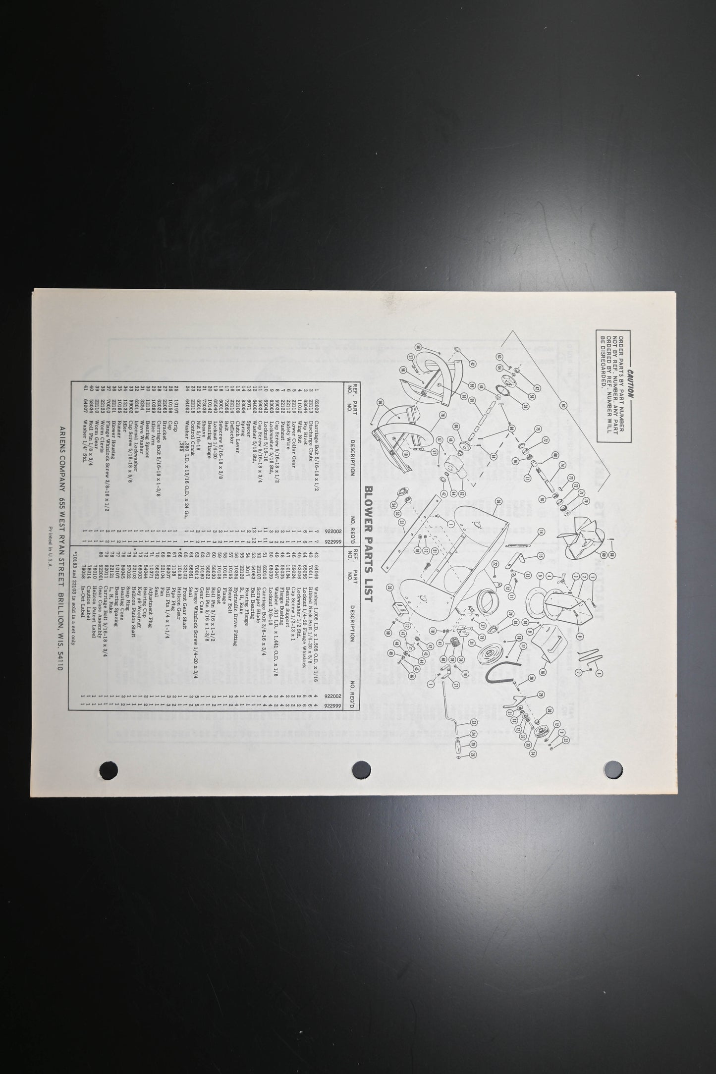 Ariens PM-22-71 (R) 4 HP Sno-Thro Parts Manual