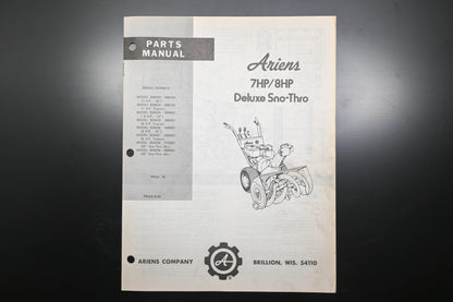 Ariens PM24-76 7 & 8 HP Deluxe Sno-Thro Parts Manual