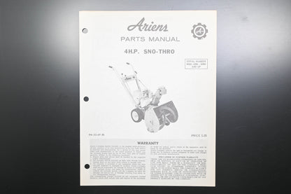 Ariens PM-22-69 (R) 4 HP Sno-Thro Parts Manual