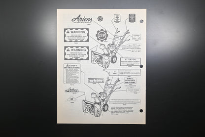 Ariens PM-32-77 2.7 HP Compact Sno-Thro Parts Manual