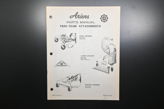 Ariens PM-14 (R-2) Trac-Team Attachments Parts Manual