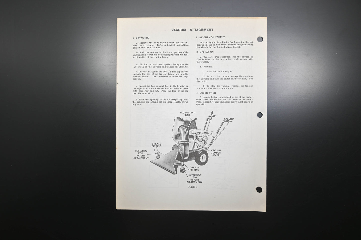 Ariens VA-64 (R) Vacuum Attachment Instructions & Parts List