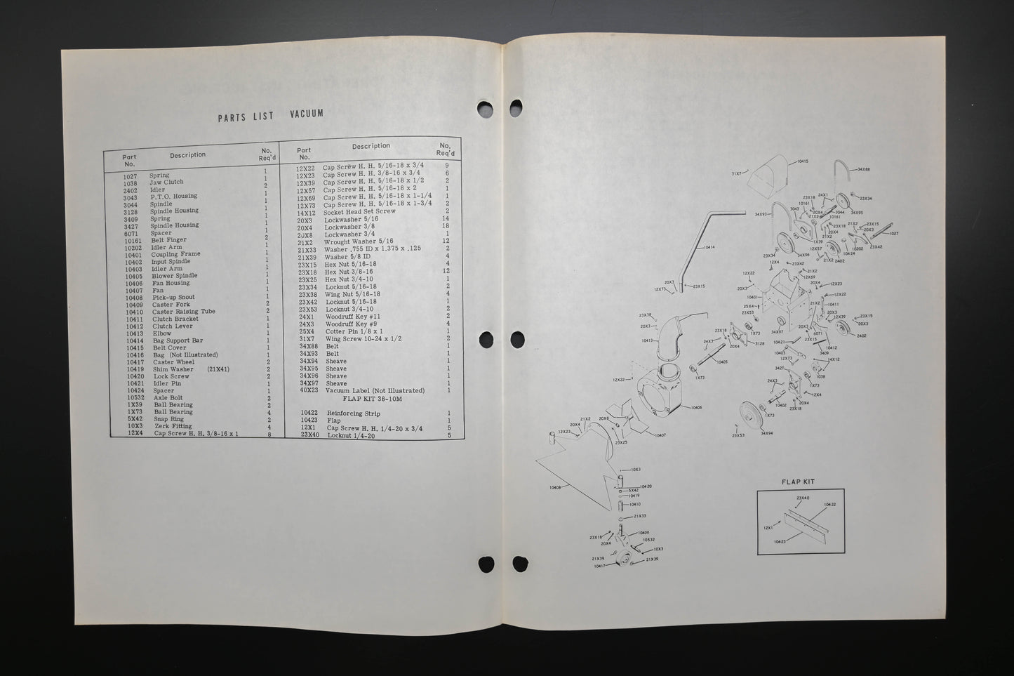 Ariens VA-64 (R) Vacuum Attachment Instructions & Parts List