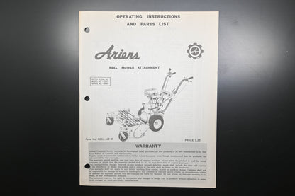 Ariens REEL-68 (R) Reel Mower Attachment Operating Instructions & Parts List
