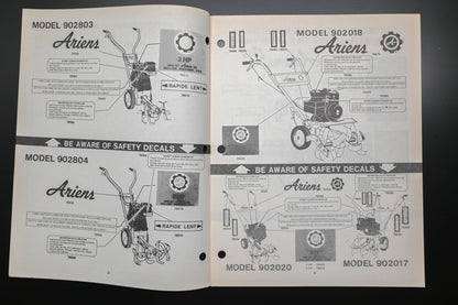 Ariens PM-2-79 Series 902000 Rotary Tiller 2-5 HP Parts Manual
