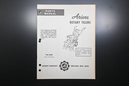 Ariens PM-2000 65-74 Rotary Tillers Parts Manual