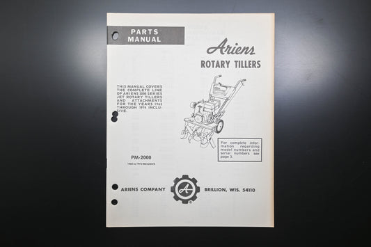 Ariens PM-2000 65-74 Rotary Tillers Parts Manual
