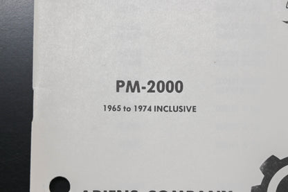 Ariens PM-2000 65-74 Rotary Tillers Parts Manual