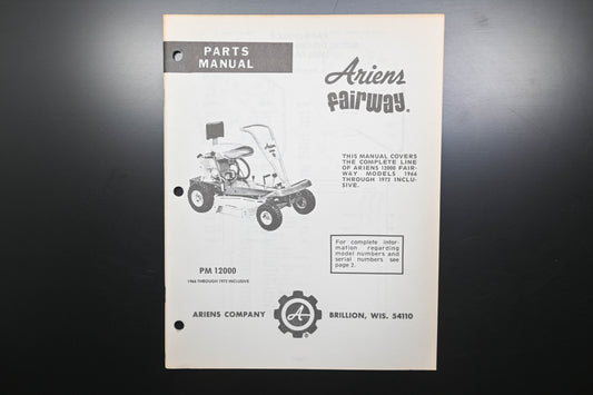 Ariens PM-12000 66-72 Fairway Tractor Parts Manual