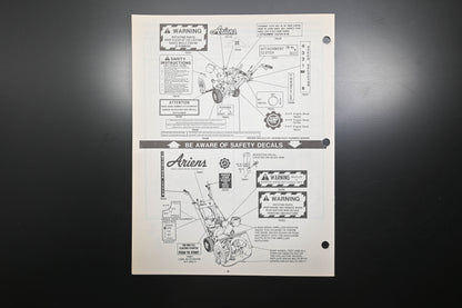 Ariens PM-22-77 4-6 HP Tractor & Sno-Thro Attachment Parts Manual