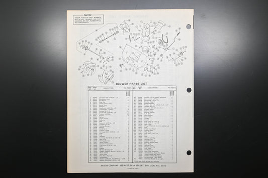 Ariens PM-22-72 4 & 5 HP Sno-Thro Parts Manual